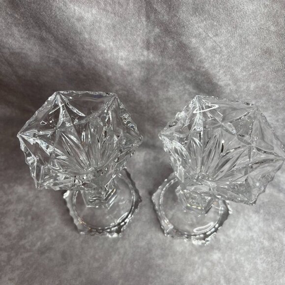 Lead Crystal Glass Candle Holders or Vases ONLY **CANDLES/FLOWERS NOT INCLUDED - Picture 8 of 10